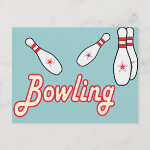 Bowling Retro Postkarte