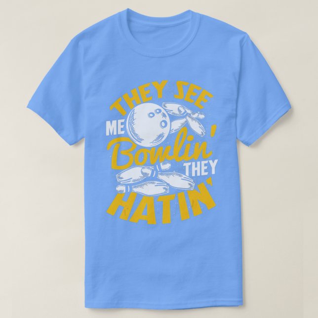 Bowling  Roll Pins Strike Bowler Sports Team  T-Shirt (Design vorne)