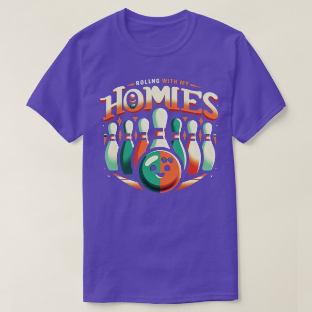 Bowling rollt mit meiner Heimat lustige Bowler Men T-Shirt (Design vorne)