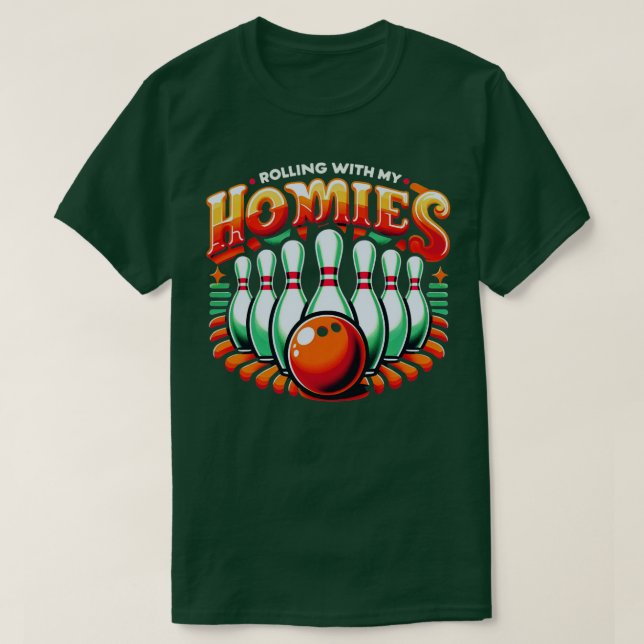 Bowling rollt mit meiner Heimat lustige Bowler Men T-Shirt (Design vorne)