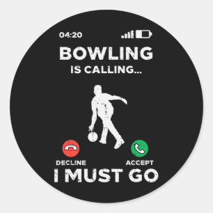 Bowling ruft mich dazu auf, sich zu verdutzen, Bow Runder Aufkleber