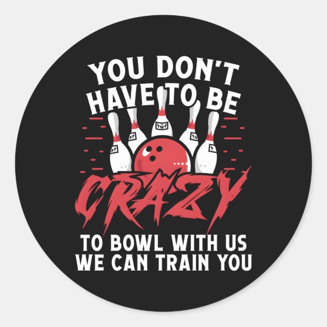 Bowling Runder Aufkleber (Vorderseite)