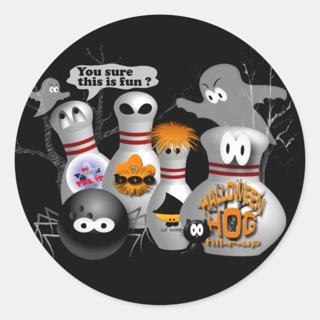 Bowling Runder Aufkleber (Vorderseite)