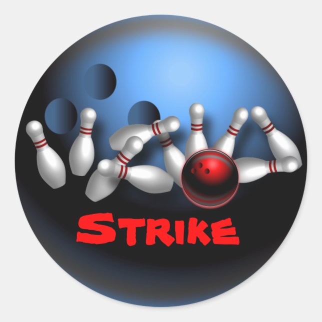 Bowling Runder Aufkleber (Vorderseite)