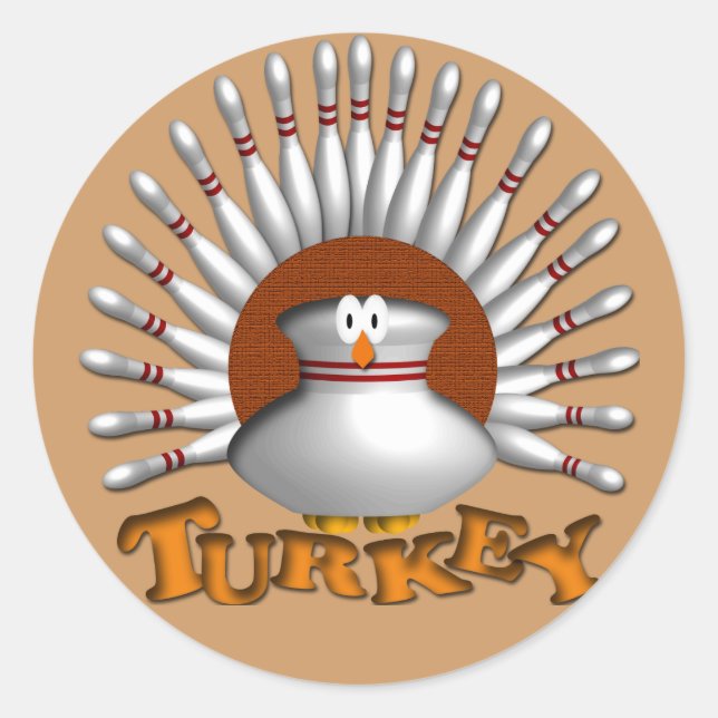 Bowling Runder Aufkleber (Vorderseite)