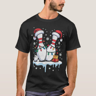 Bowling-Santa-Hut Lustiges Weihnachten Langarmshir T-Shirt