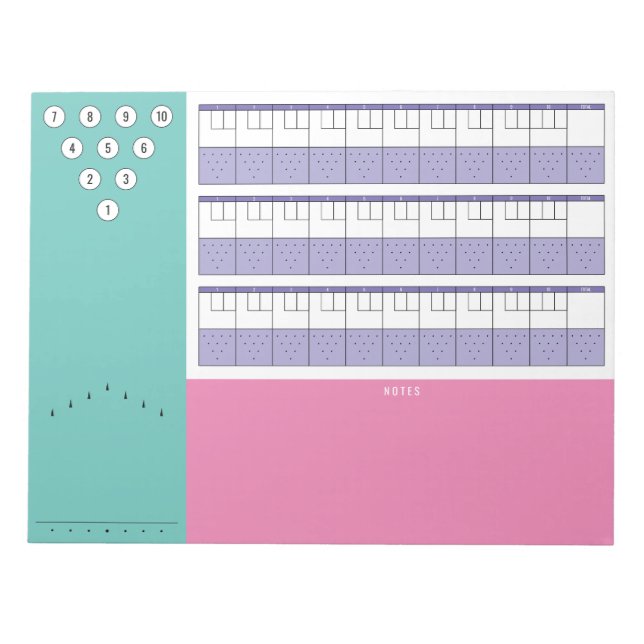 Bowling Scoreboard Diagramme und Anmerkungen | Far Notizblock (Vorderseite)