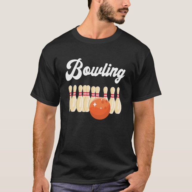 Bowling Set Bowling Ball Bowler Bowling Button Bow T-Shirt (Vorderseite)