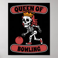 Bowling Skeleton Team League - Alley Bowler Queen