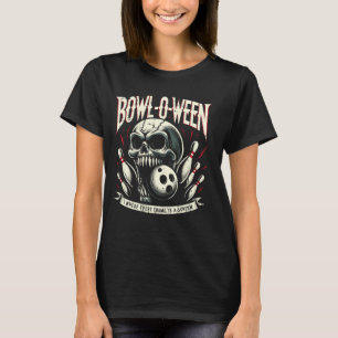 Bowling Skull Halloween Sport Skelettknochen Bowle T-Shirt