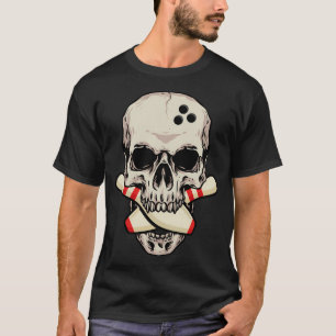 Bowling Skull Skeleton Head Bowling Ball T-Shirt