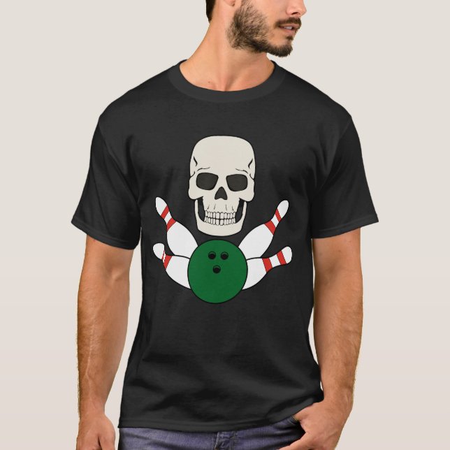 BOWLING SKULL T - Shirt Design for Men (Vorderseite)
