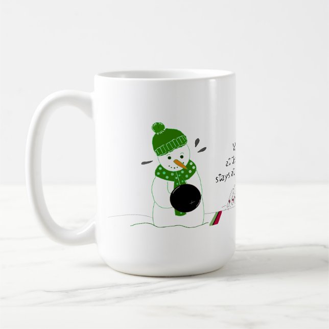 Bowling Snowman Kaffeetasse (Links)