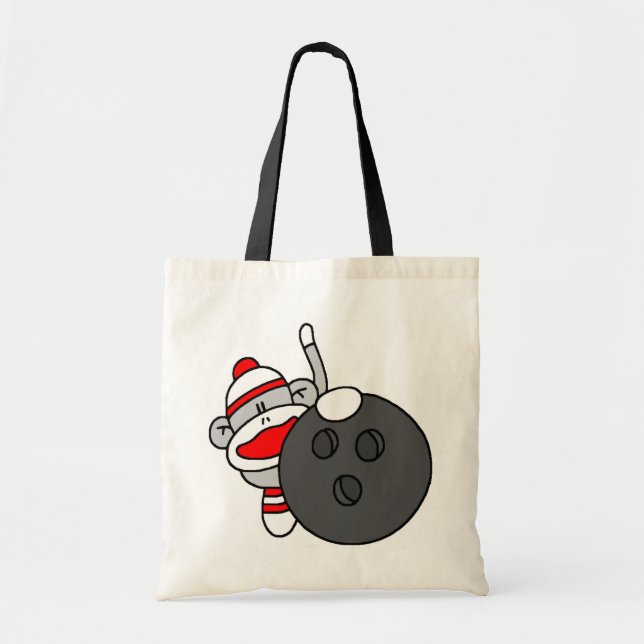 Bowling Sock Monkey Tragetasche (Vorne)