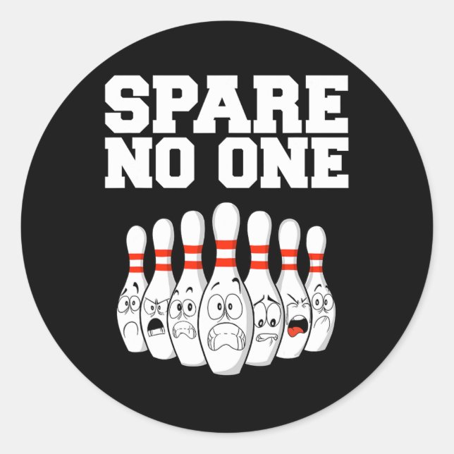 Bowling Spare Niemand Runder Aufkleber (Vorderseite)