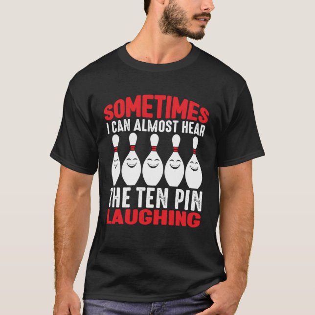 Bowling Spare Strike Button Bowling Alley T-Shirt (Vorderseite)