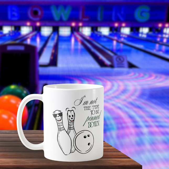 Bowling-Spaß mit festgesteckten Pins Kaffeetasse (Von Creator hochgeladen)