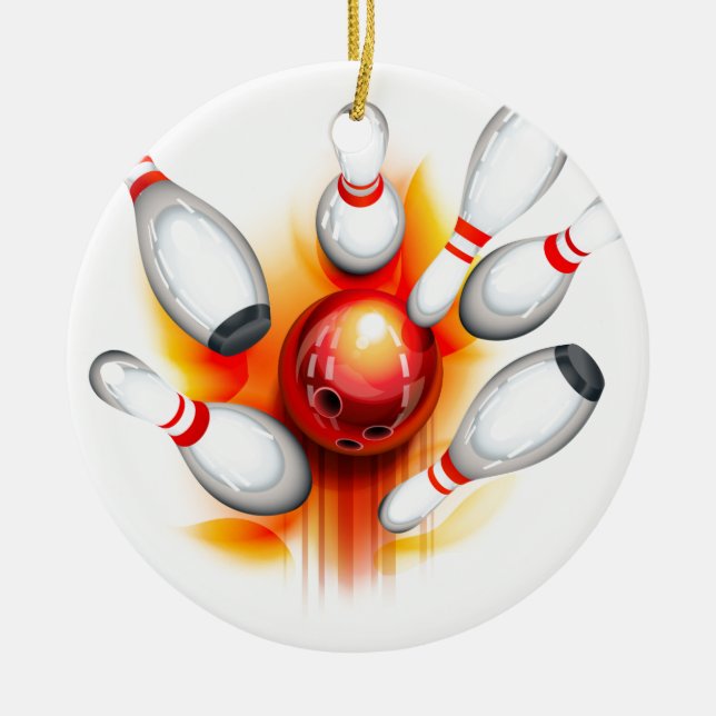 Bowling-Spiel (oberste Ansicht) Keramik Ornament (Vorne)
