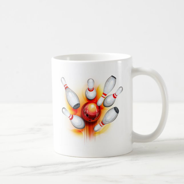 Bowling-Spiel (oberste Ansicht) Tasse (Rechts)