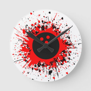 bowling splats runde wanduhr