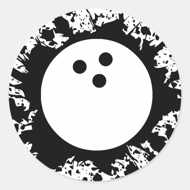 Bowling-Splatzer Runder Aufkleber (Vorderseite)