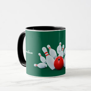 Bowling-Sport Kugel und Pins Strike! Tasse