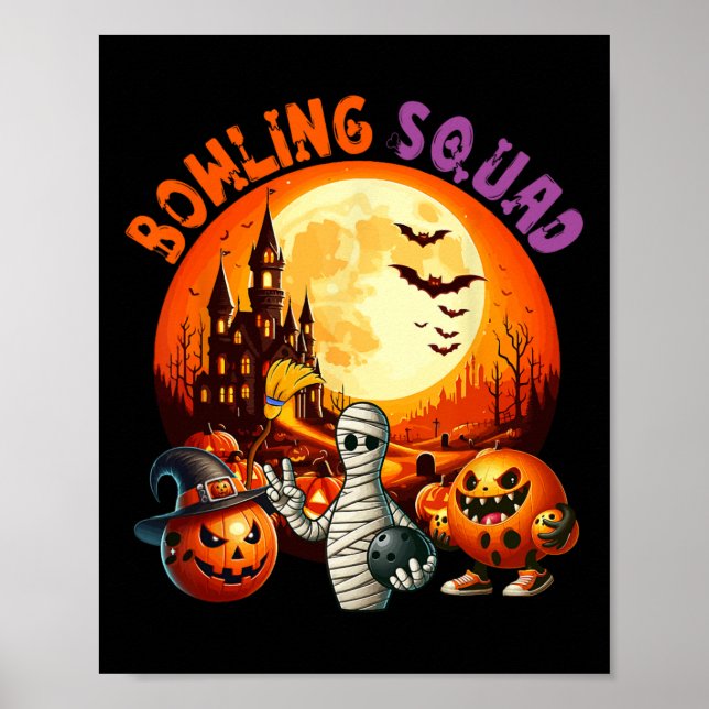Bowling Squad Halloween Horror Ausrüstung als Mama Poster (Vorne)