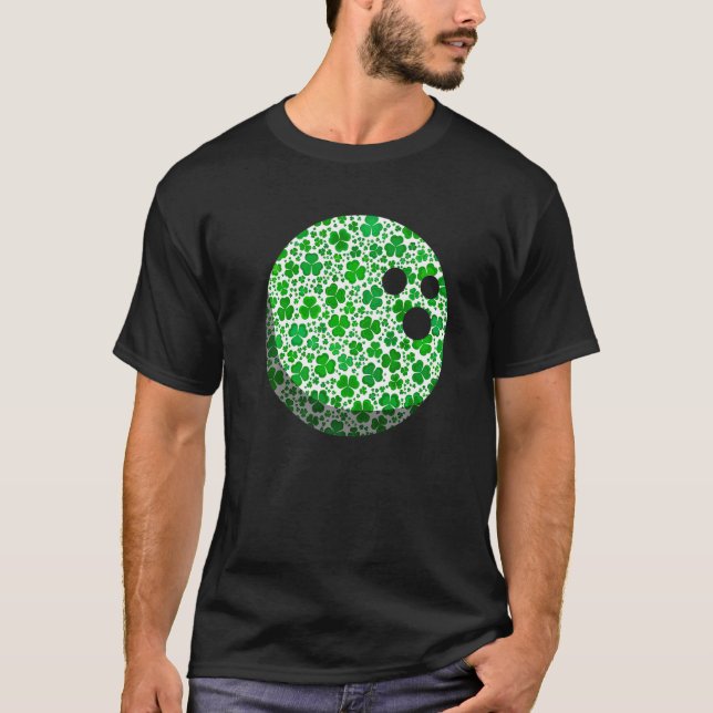 Bowling St Patricks Day Ball Kleeblatt Boys Men T-Shirt (Vorderseite)
