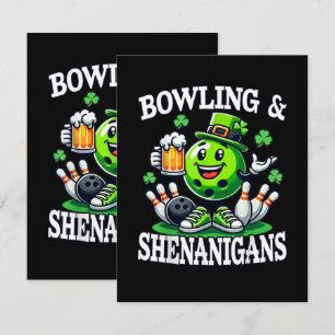 Bowling St. Patrick's Day Schabernack Karte