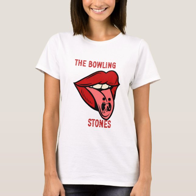 Bowling Stones Funny American Star Strike Bowl T-Shirt (Vorderseite)