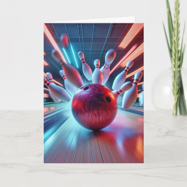 Bowling streit um Geburtstag Karte (Vorderseite)