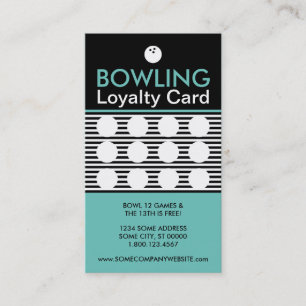 Bowling striate Briefmarke Card Treuekarte