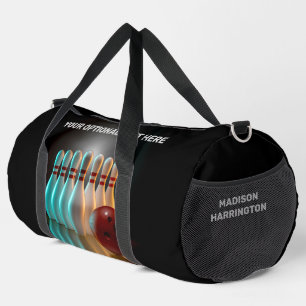 Bowling-Strike für benutzerdefinierten Text Duffle Bag