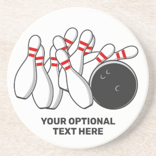 Bowling-Strike für benutzerdefinierten Text Getränkeuntersetzer