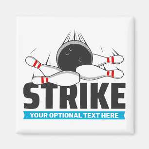 Bowling-Strike für benutzerdefinierten Text Magnet