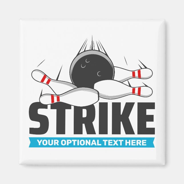 Bowling-Strike für benutzerdefinierten Text Magnet (Vorne)