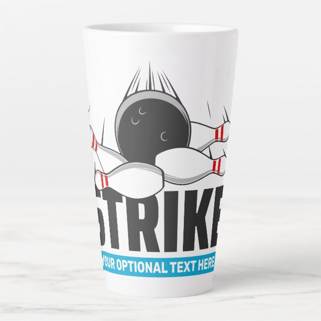 Bowling-Strike für benutzerdefinierten Text Milchtasse (Vorderseite)