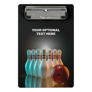 Bowling-Strike für benutzerdefinierten Text Mini Klemmbrett