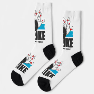 Bowling-Strike für benutzerdefinierten Text Socken