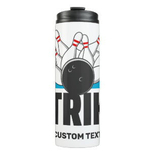 Bowling-Strike für benutzerdefinierten Text Thermosbecher