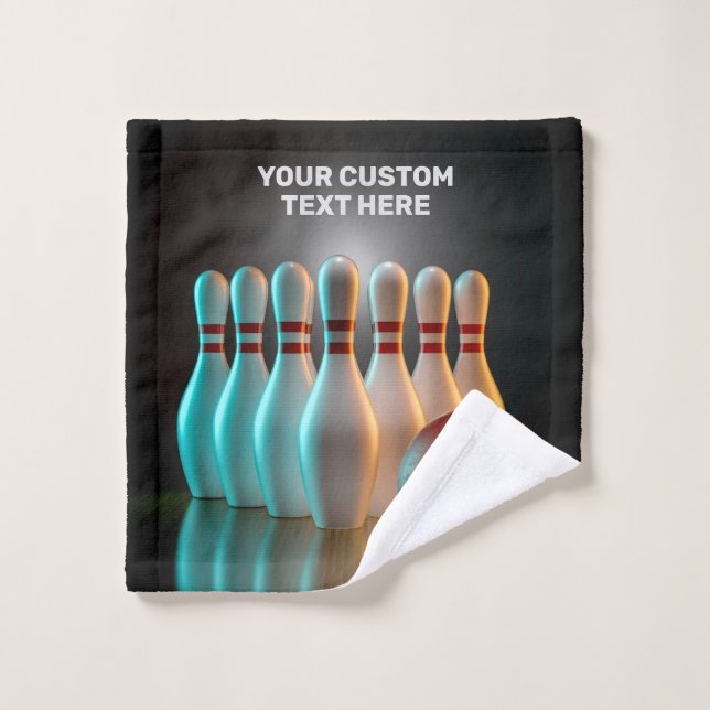 Bowling-Strike für benutzerdefinierten Text Waschlappen (Waschlappen)