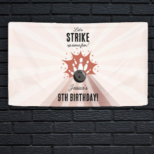 Bowling-Strike: Lass uns eine lustige Geburtstagsf Banner