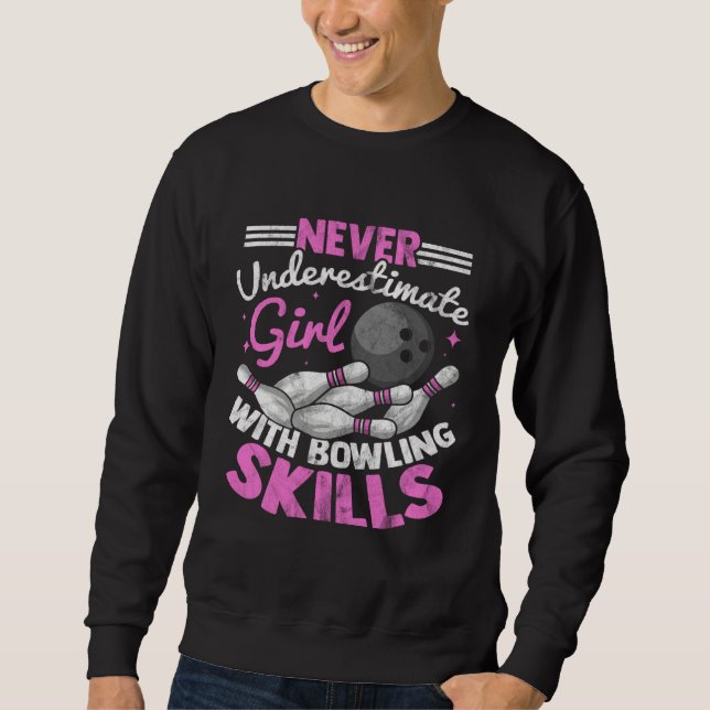 Bowling Strike Pins Team Bowler Sweatshirt (Vorderseite)