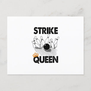 Bowling Strike Queen Tee Shirt Männer Frauen Gif Ankündigungspostkarte