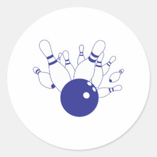 Bowling Strike Runder Aufkleber