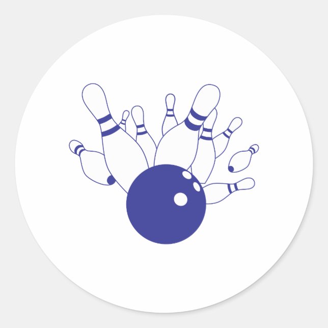 Bowling Strike Runder Aufkleber (Vorderseite)
