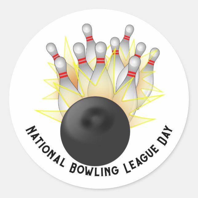 Bowling Strike Runder Aufkleber (Vorderseite)