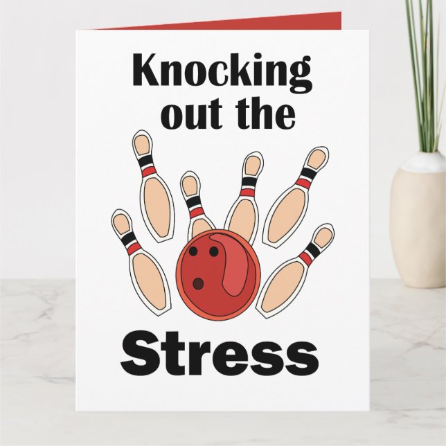 Bowling-Strike, Stress aus dem Weg räumend Bowling Karte (Vorderseite)