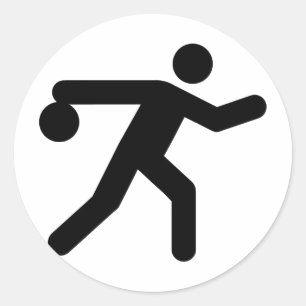Bowling-Symbol-Sticker Runder Aufkleber