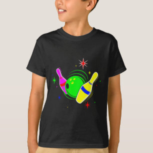 Bowling T Shirt 80er Retro Neon Sign Strike Bowlin